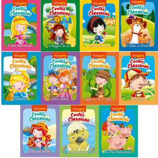 Kit Mini Livro Contos Clássicos Histórias Infantil Fábulas em Oferta na Shopee