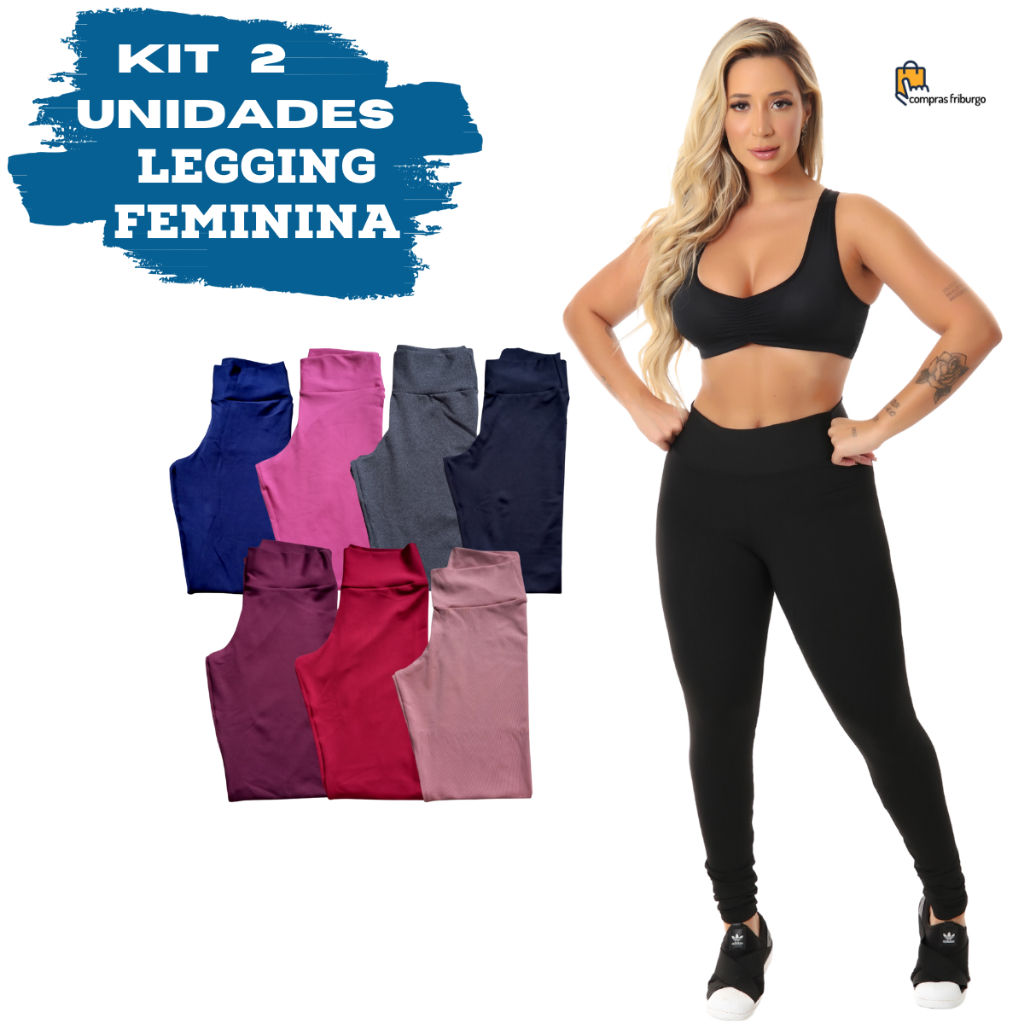 Kit 2 Calças Leg Suplex Feminina Fitness