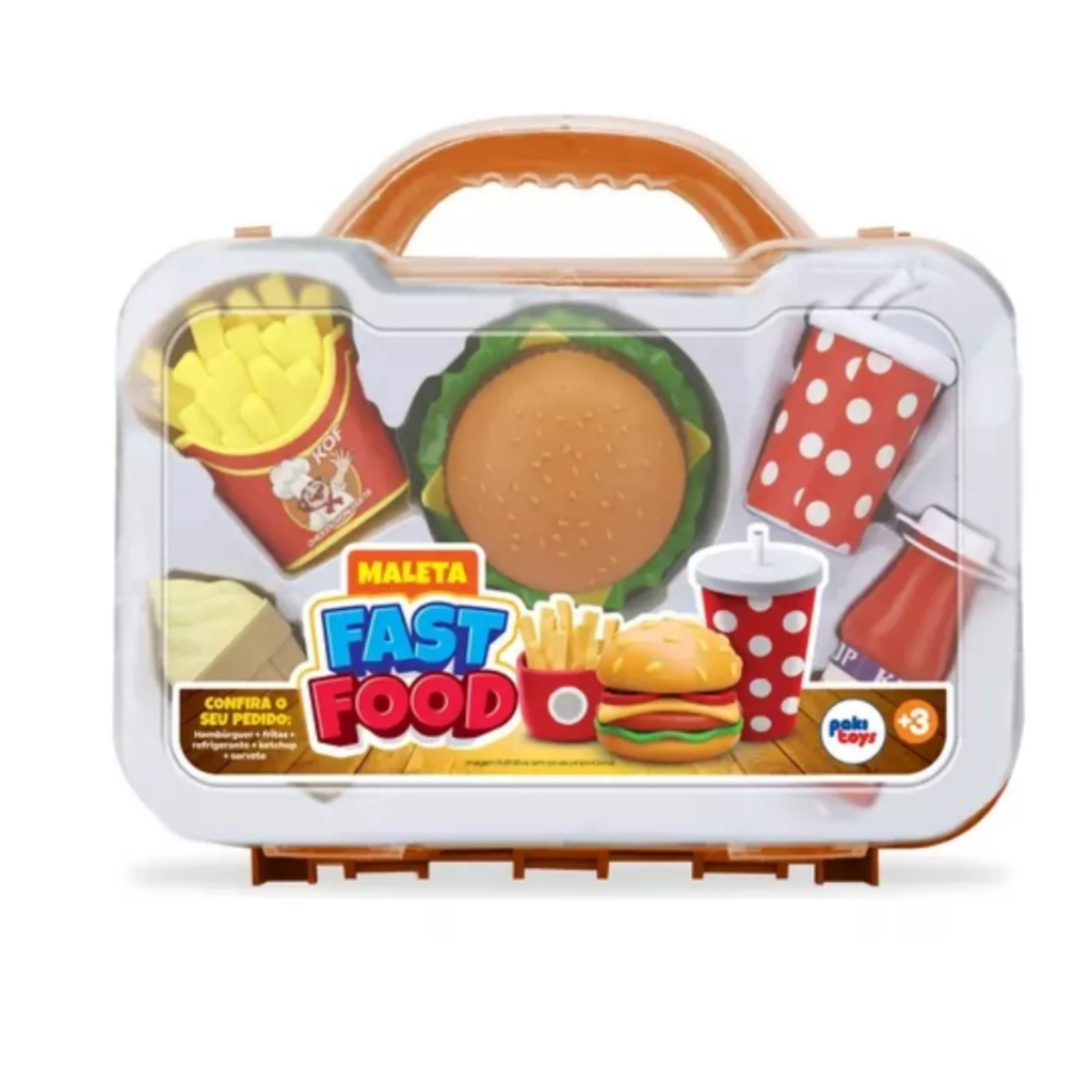 Kit Maleta Lanches Fast Food Cozinha Infantil Hamburguer