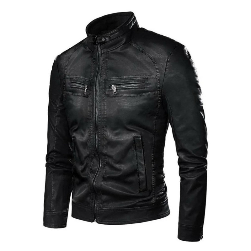 Jaqueta De Couro Forrada  Masculina Moda Inverno Motoqueiro Frio IIII