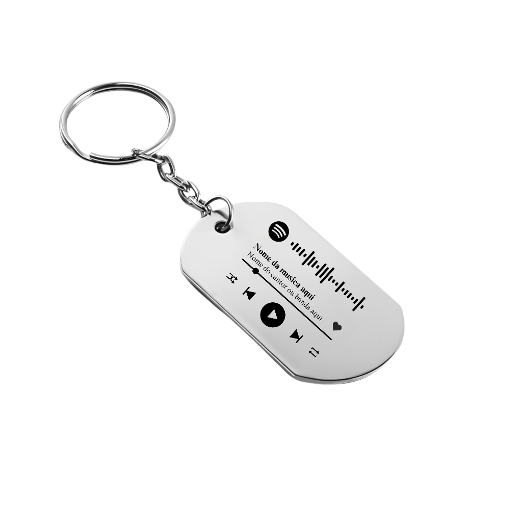 Chaveiro Aço Inox Spotify, Chaveiro Presente, Chaveiro Frases, Chaveiro Logomarca, Chaveiro Família,