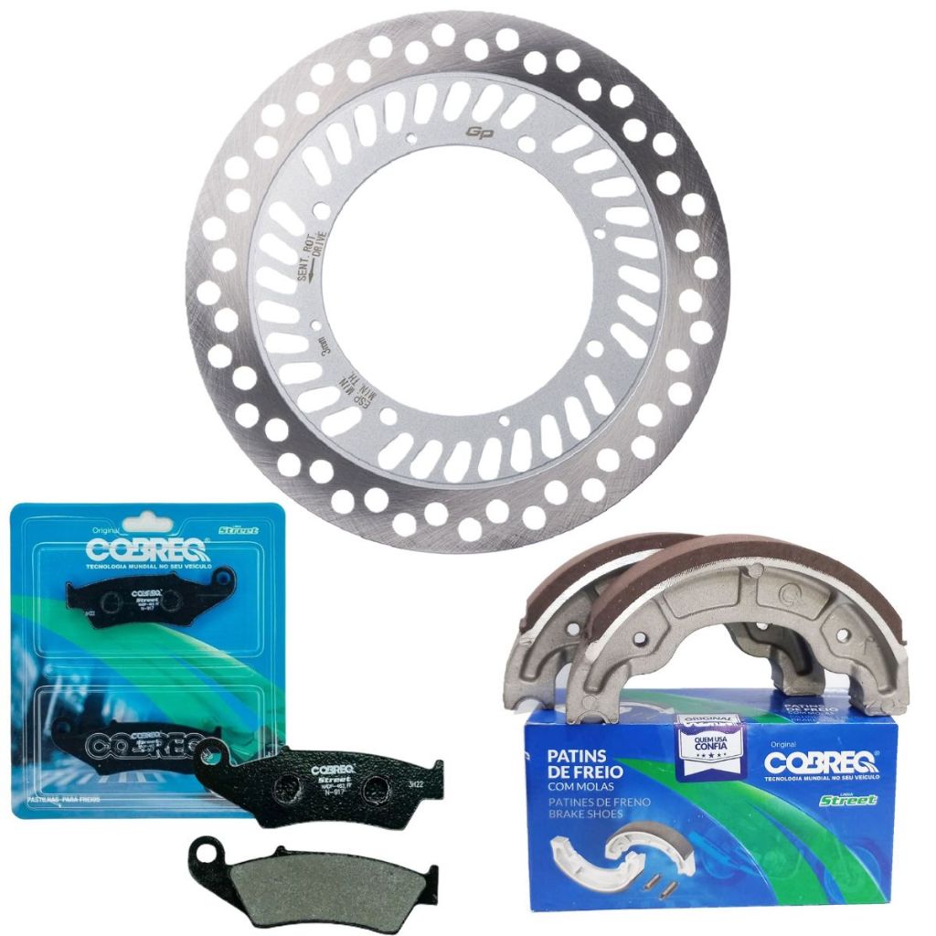Disco de Freio Dianteiro Xr 250 Tornado + Pastilhas e Lonas Cobreq em Oferta na Shopee