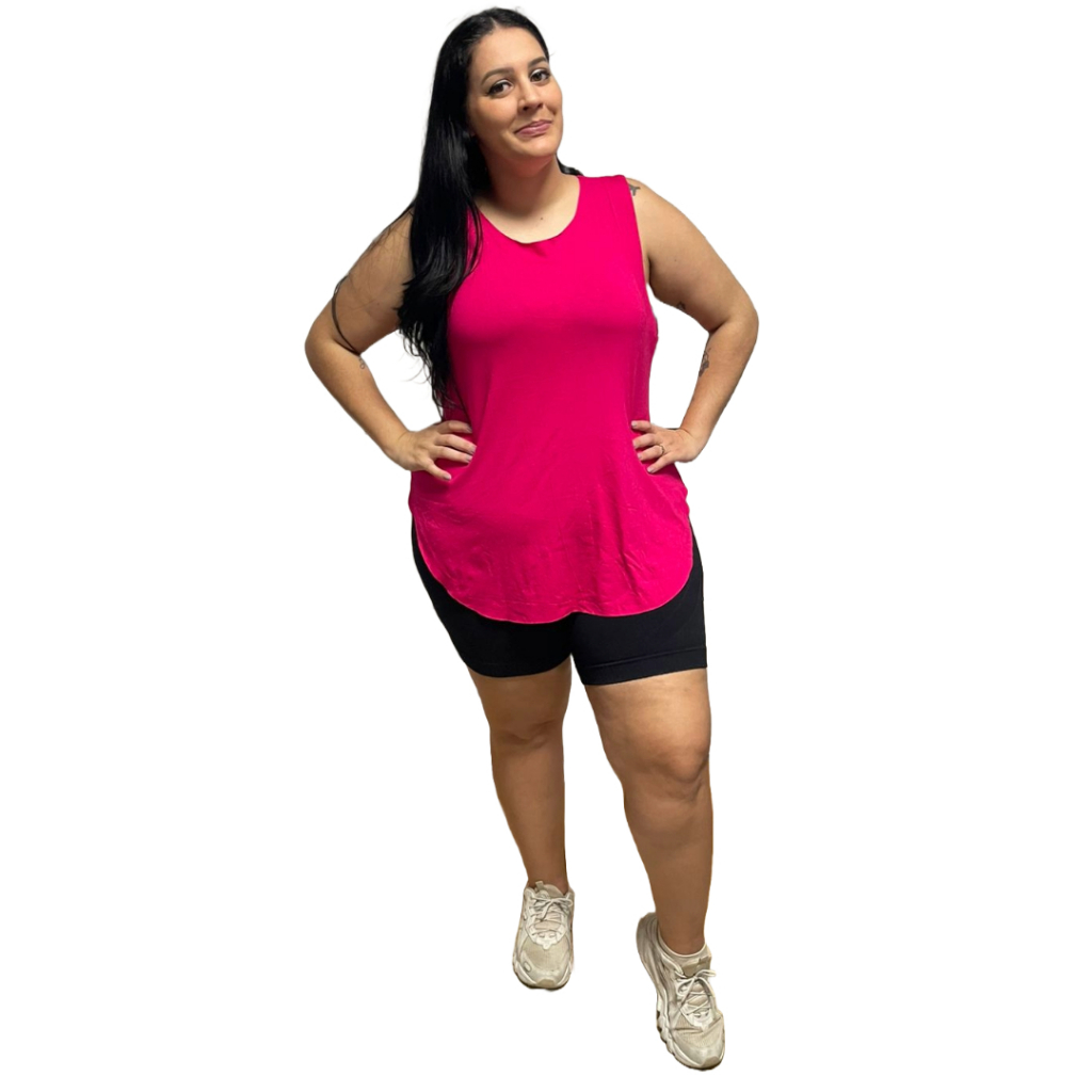 Regata Plus Size Feminina Tapabumbum Nadador Fitness Academia Viscolycra em Oferta na Shopee