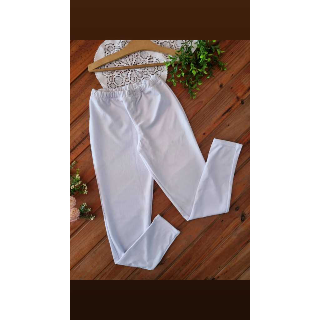Calça branca legging helanca feminina. Açougue,hospital,farmácia, cozinha....