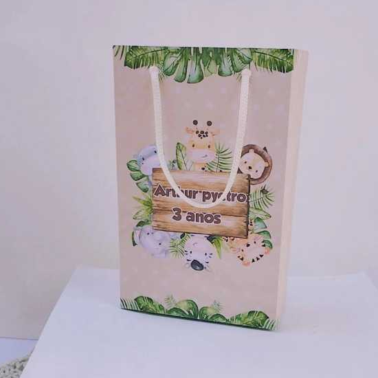 Kit Sacolinha Surpresa Festa Infantil Personalizado SAFARI | Lembrancinhas | Aniversário | PEGUE E MONTE