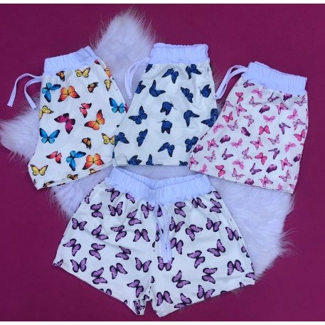 Short Estampa Desenho Lilo e Stitch Barbie Meninas Super poderosas Borboletas Para treinar Bermuda Estampada desenhos