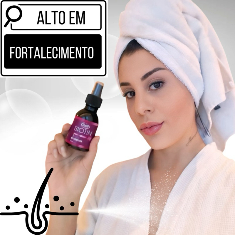 Poderoso tônico Biotin spray 100ml estimula novos fios