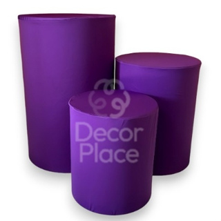 Kit trio capas para cilindro mesa decoração - cor UVA ROXO em Oferta na Shopee