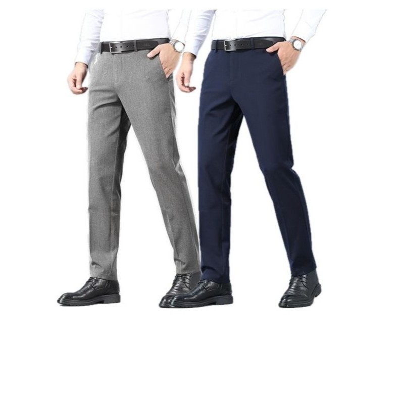 KIT 2Calça Social Masculina Slim Fit