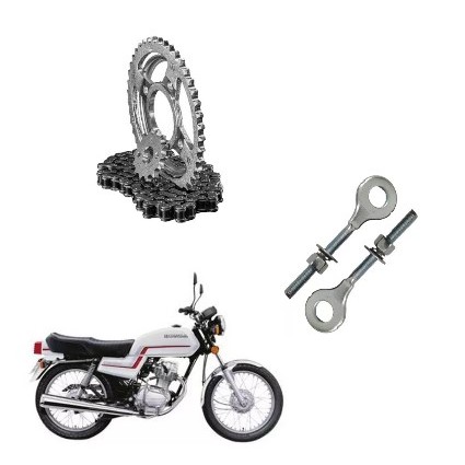 Kit Transmissão Relação Honda Cg 125 83 A 99 + Esticador de Corrente