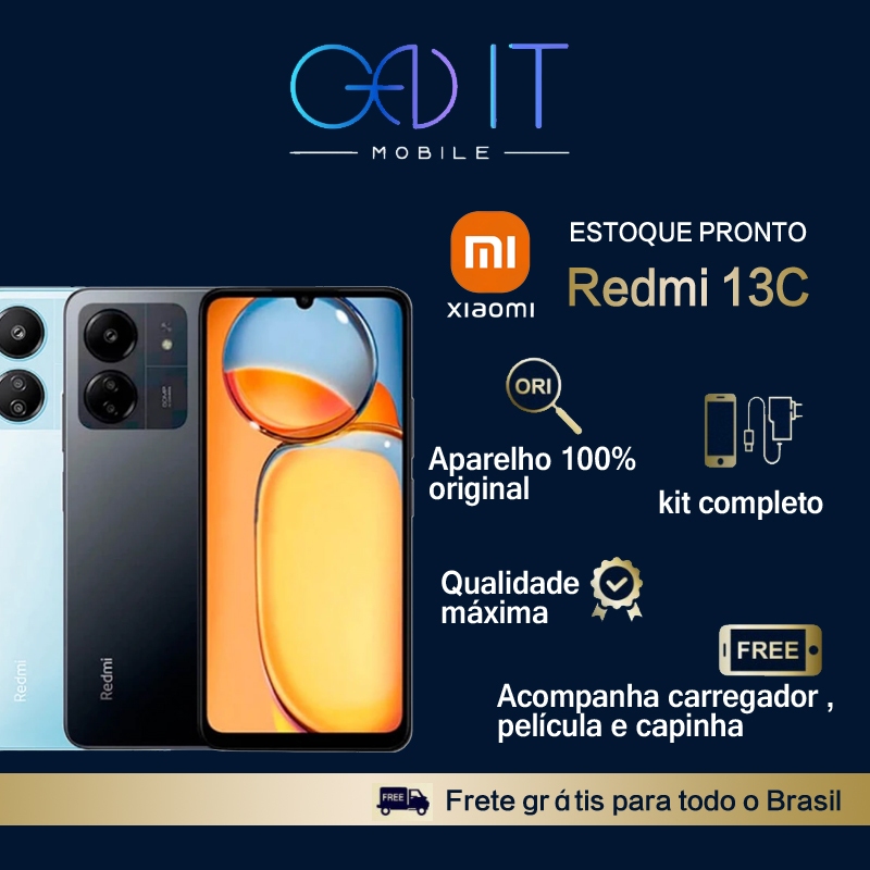 Smartphone Xiaomi Redmi 13C 128gb 4gb 12x Sem Juros Global Original Lacrado Celular