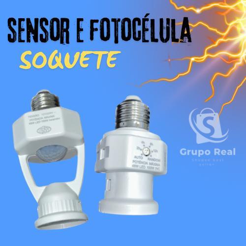 Sensor de Presença com Fotocélula Soquete Automático - Economia e Segurança - Produto Nacional PW!