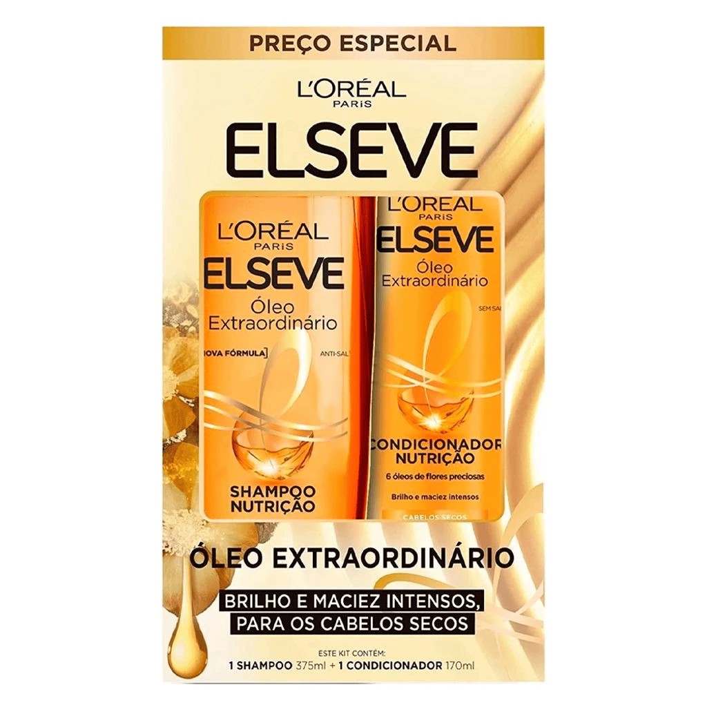Kit Elseve Óleo Extraordinário Shampoo 375ml + Condicionador 170ml em Oferta na Shopee