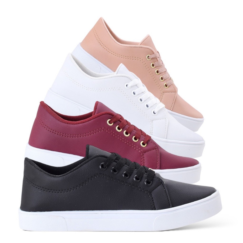 Kit 04 Pares Tenis Feminino Sapatilha Casual Confortável Direto da Fabrica
