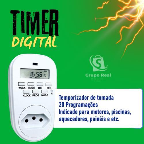 Timer Digital e Analógico Programável Bivolt -Controle o tempo de motores - Aquecedores - PW