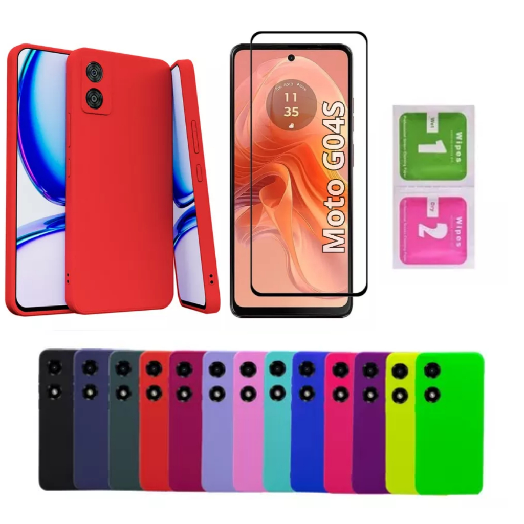 Pelicula Vidro 3D Moto G04s Motorola + Capinha Aveludada Colorida Capa em Oferta na Shopee