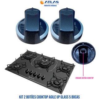 KIT COM 2 BOTÕES MANÍPULOS FOGÃO COOKTOP AGILE UP 100% ORIGINAL em Oferta na Shopee