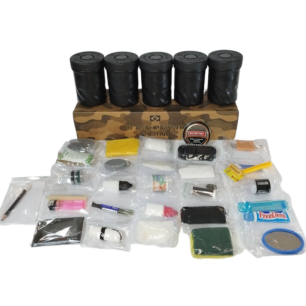 Kit Sobrevivência Militar Completo Treinamento Selva Tatico Kit Campo Acampamento Para Curso de Formação