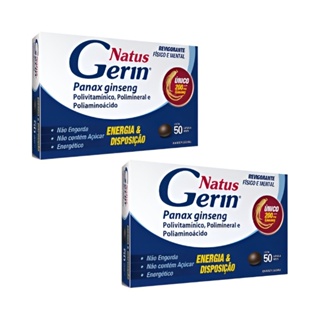 Kit 2 Natus Gerin Panax Ginseng C/ 50 cps  Polivitamínico Revigorante Físico E Mental em Oferta na Shopee