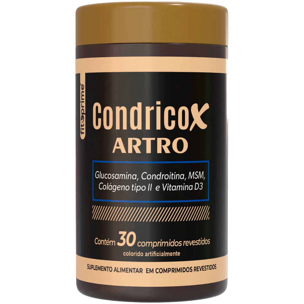 Condricox Artro Glucosamina Condroitina Msm Colágeno Tipo 2 Vitamina D3 Com 30 Comprimidos Revestido