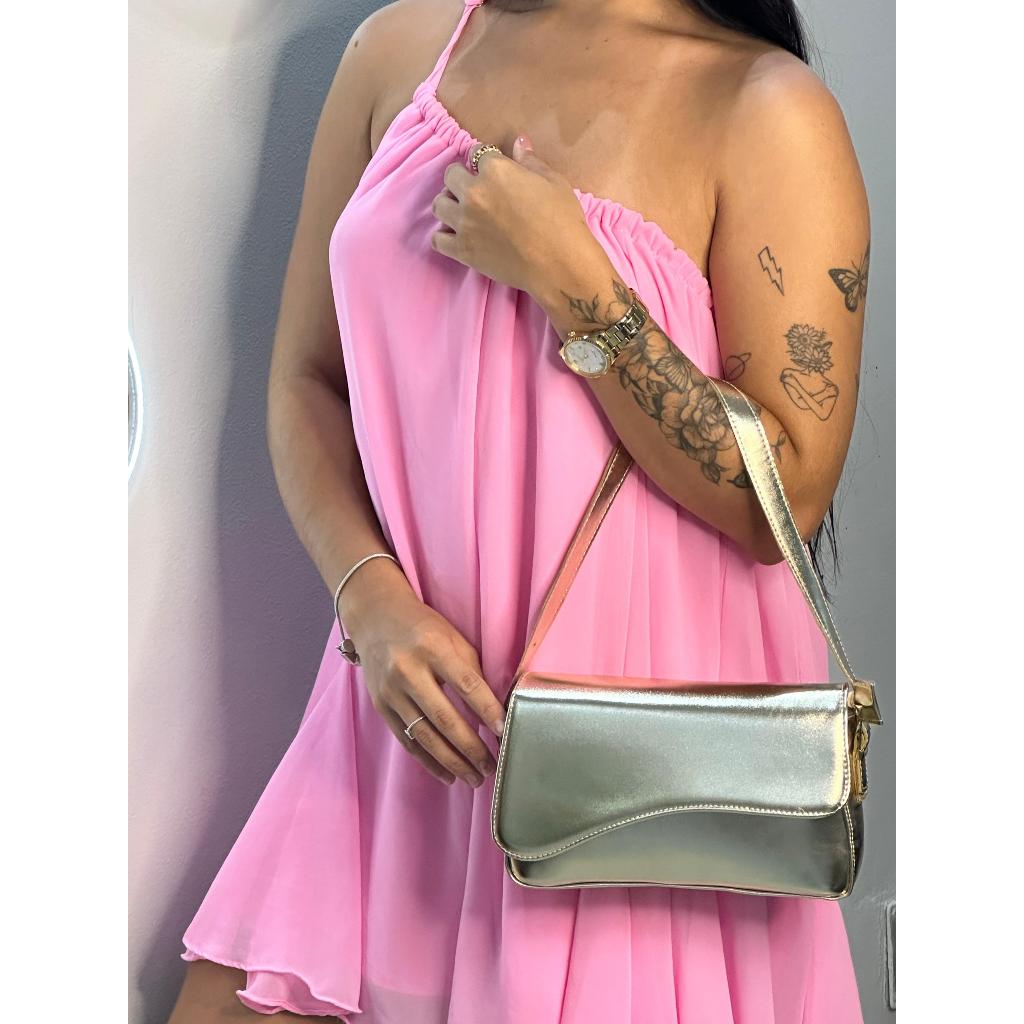 Bolsa feminina pequena baguete meia lua alça de ombro e transversal lançamento