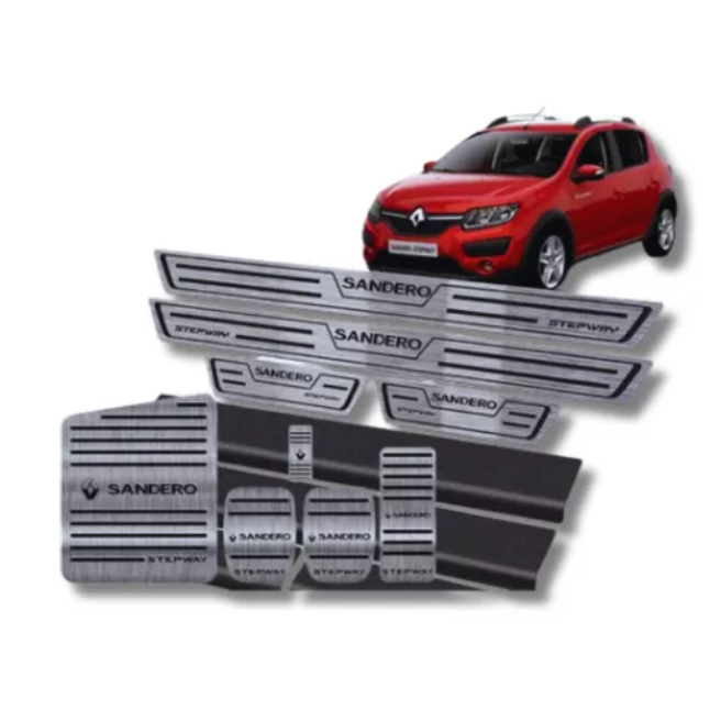 Soleira Pedaleira Descanso Pé Inox Renault Sandero Stepway