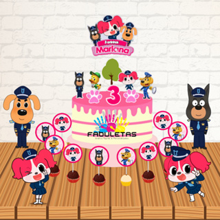 KIT FESTA SÓ UM BOLINHO DESENHO CACHORRINHO MENINA (Fazemos todos os temas, consulte via chat) em Oferta na Shopee
