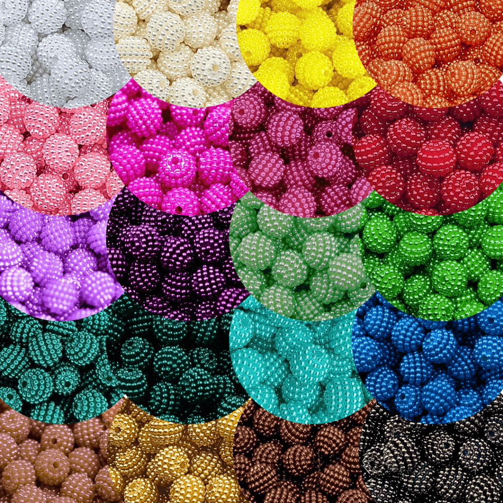 Pacote 100 Peças Pérola Craquelada 10mm Colorida Miçanga Terço Jóias Chaveiro Amora