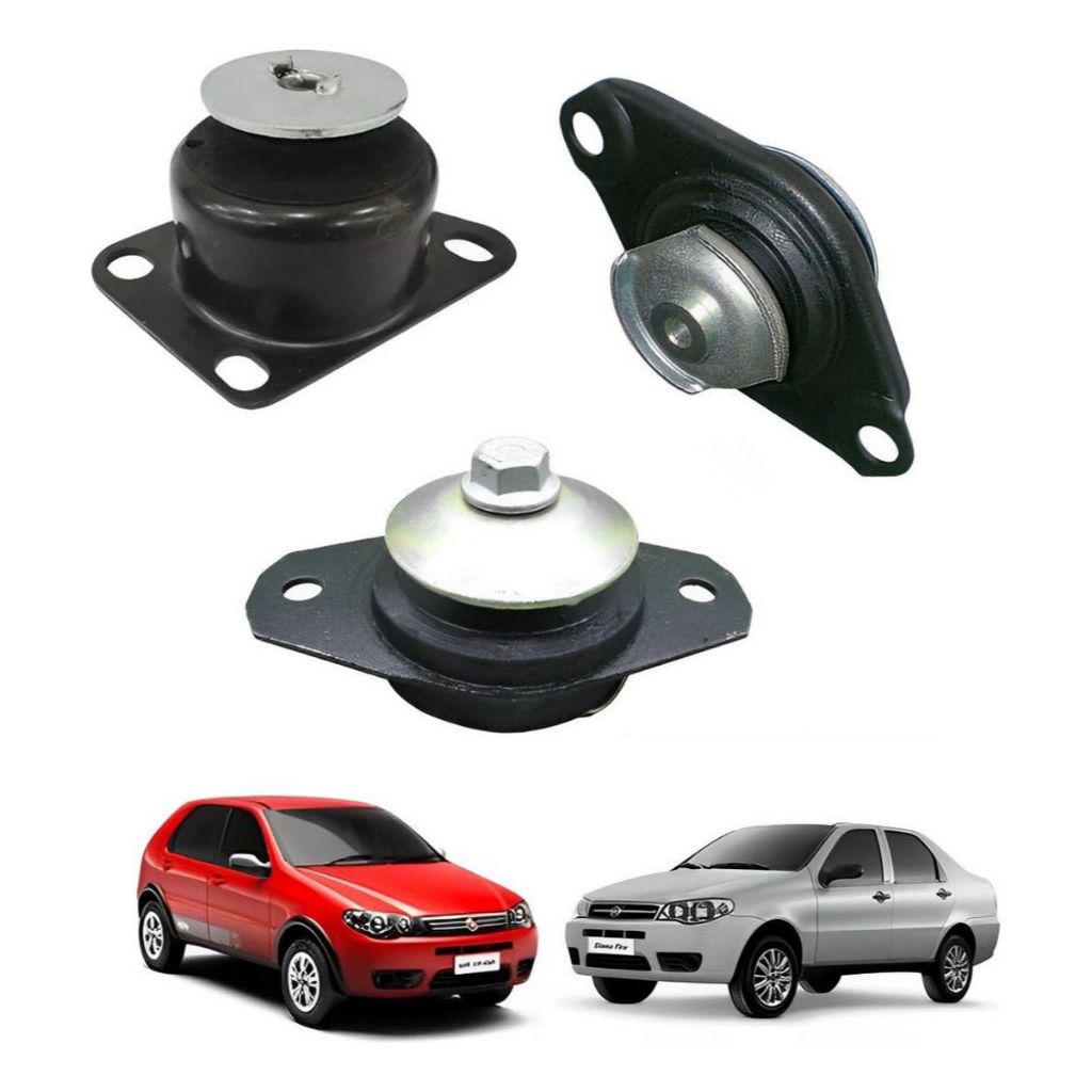 Kit 3 Coxim Do Motor Câmbio Palio Fire 1.4 Siena Strada Fire