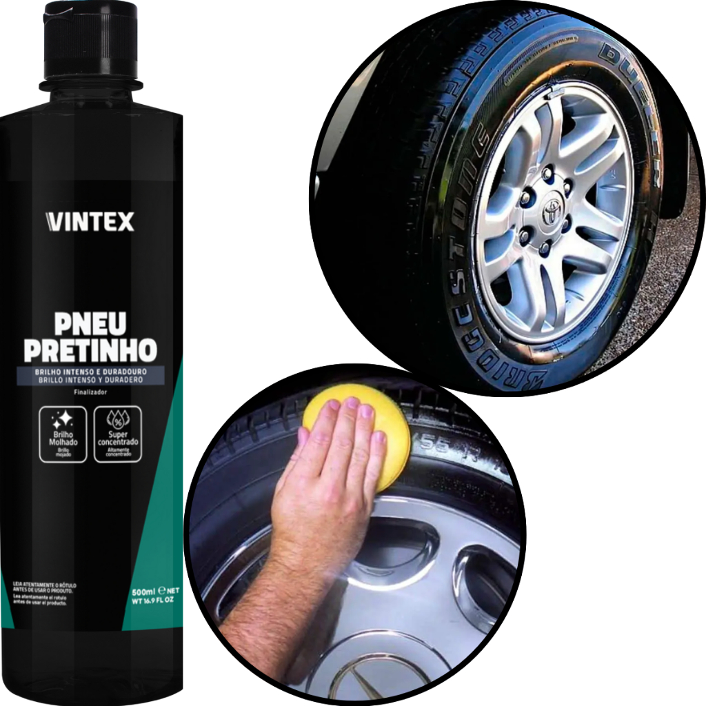 Pneu Pretinho Brilho Intenso Abrilhantador Vonixx 500ml em Oferta na Shopee