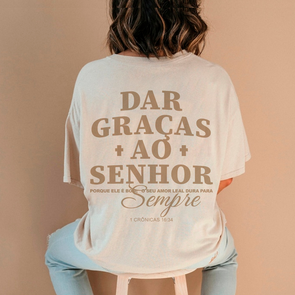 Camiseta t-shirt ou Oversized Unissex Algodão Estampa Moda Gospel Feminino e Masculino
