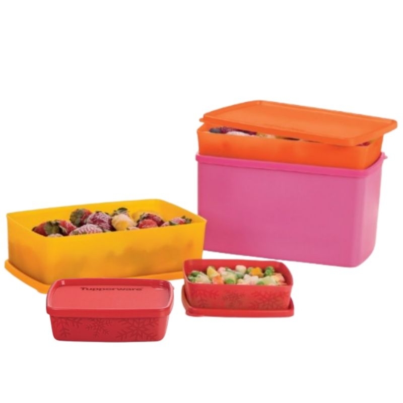 KIT 5 PEÇAS FREEZER ESPAÇOSA 3L + CAIXA IDEAL 1,4L + 600ML + (2UN) MINI JEITOSINHO 250ML - TUPPERWARE