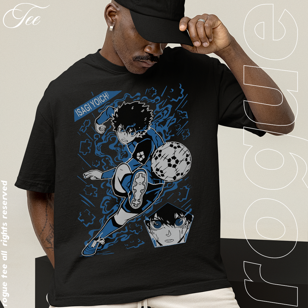 Camiseta Basica e OVERSIZED Blue Lock Anime De Futebol Isagi Yoichi Protagonista Graphic Unissex