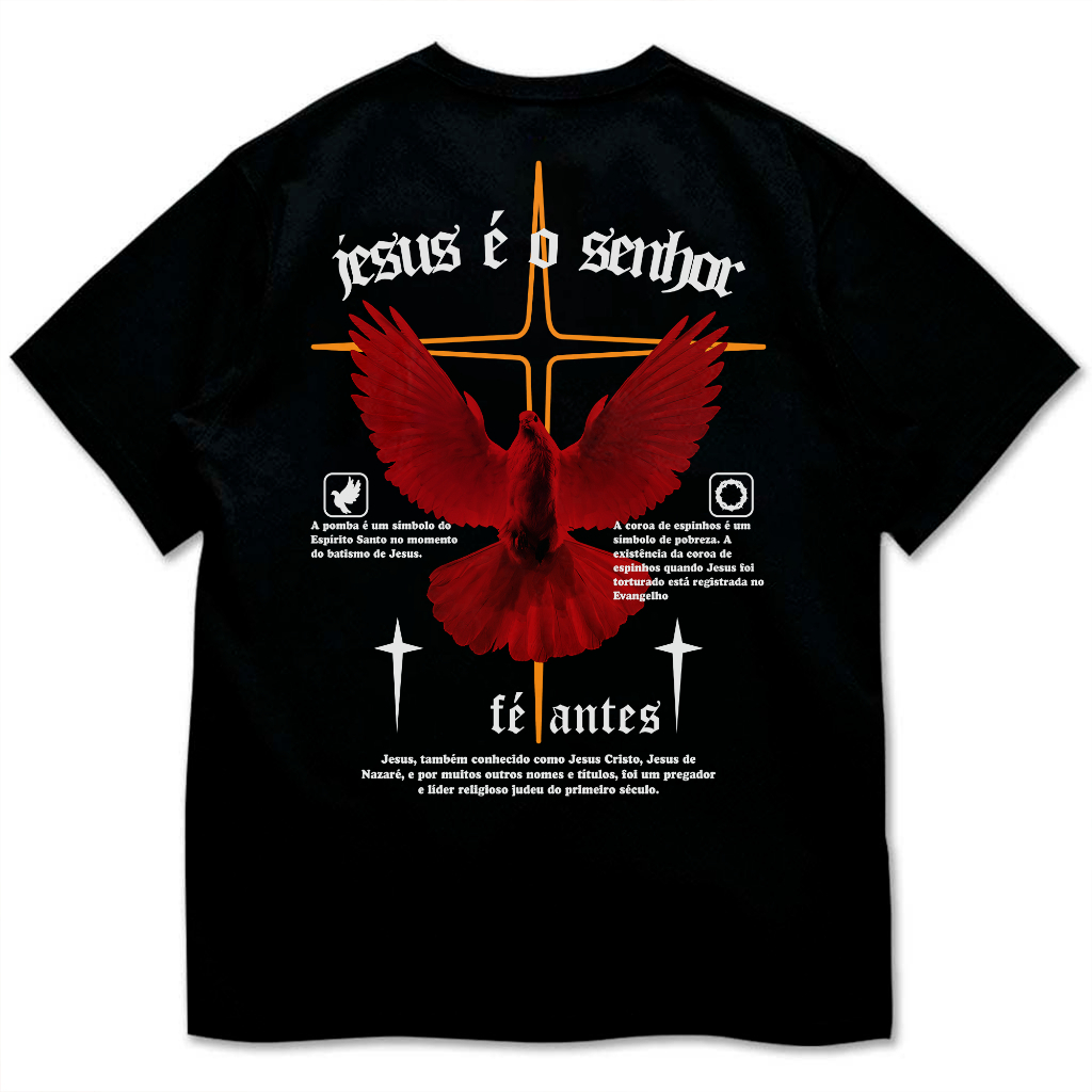 Camiseta Oversized ou Casual Unissex Algodão Moda Cristã Estampada Evangelica Masculina ou Feminino