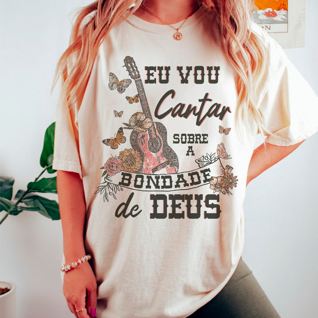 Camiseta T-shirt ou Oversized Unissex Algodão Moda Gospel Estampada Evangélica Feminino ou Masculino