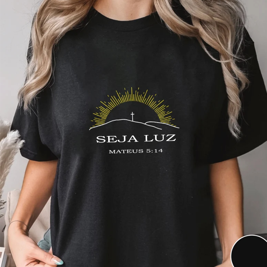 Camiseta T-shirt ou Oversized Unissex Algodão Estampada Moda Gospel Crista Feminina e Masculina