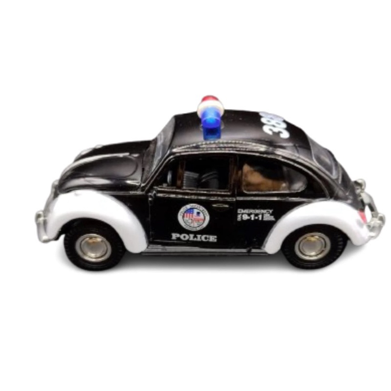 Fusca miniatura de ferro com portas que abrem e fricção. Carrinho de metal colecionador brinquedos.