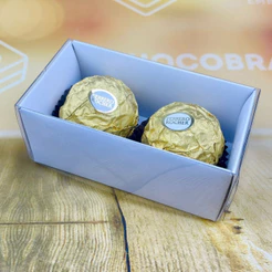 10~50 Caixa P/2 Doces Branca com Visor PVC N2 ASSK (CHOCO)