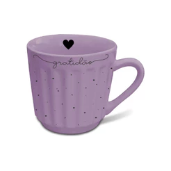 Caneca Canelada 150 ml Linha Xícara Porcelana Frases Inspiradoras Estampa Delicada Fofa Coleccionador Café Chá