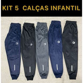 Calça Infantil - Kit 5 Calças - 4 ao 16 - Esquentará seu filho do frio - Ótimas para ir para a escola. em Oferta na Shopee