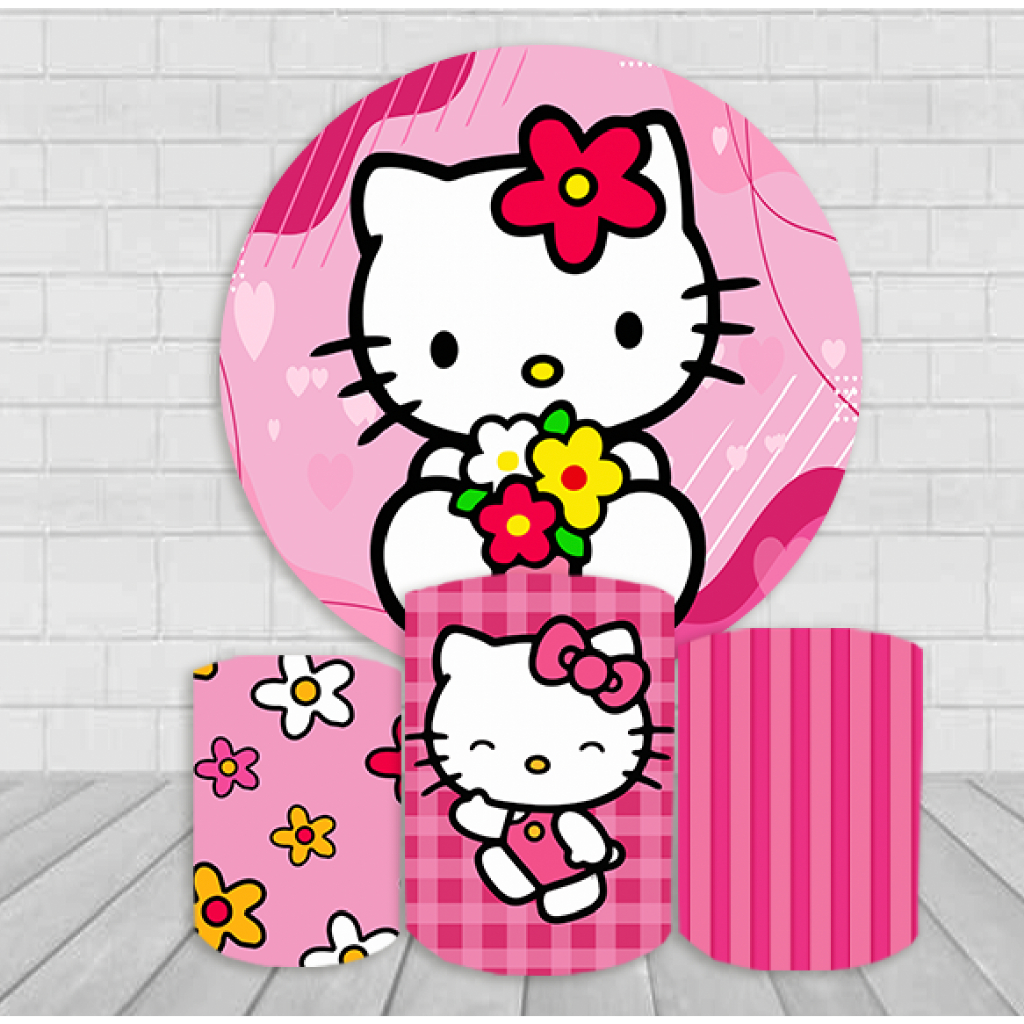 Kit Capas Painel + Cilindros Hello Kitty Festa Temática em Oferta na Shopee