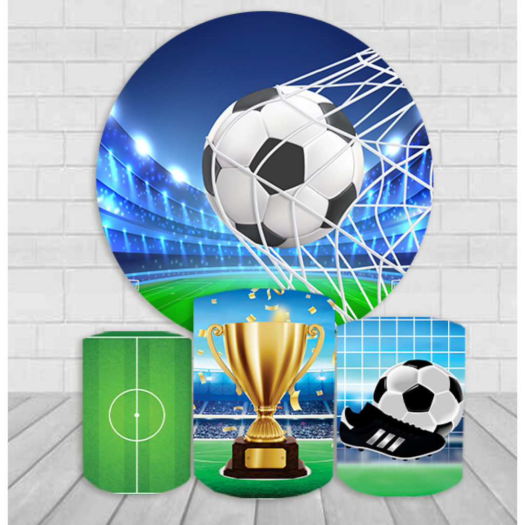Kit Capas de Painel com Capas Cilindros Futebol Campo Menino Bola