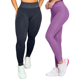 Legging Fitness Sem Costura Cós Alto Levanta Bumbum Selene Feminina