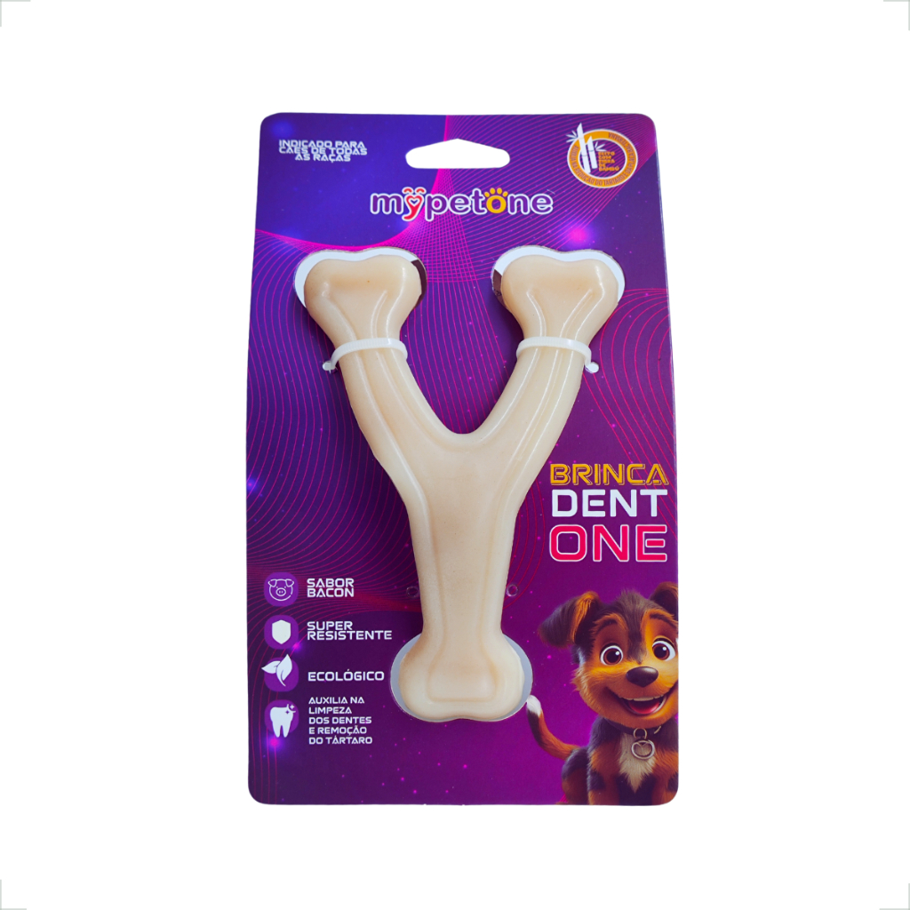 Osso Bamboo Forquilha Brinca Dent One Sabor Bacon - Tam. P em Oferta na Shopee