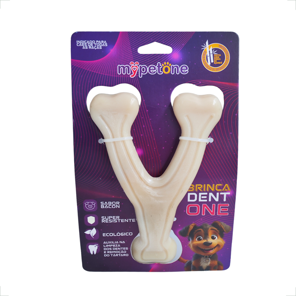 Brinquedo Osso Bamboo Brinca Dent One Sabor Bacon - Forquilha Médio em Oferta na Shopee