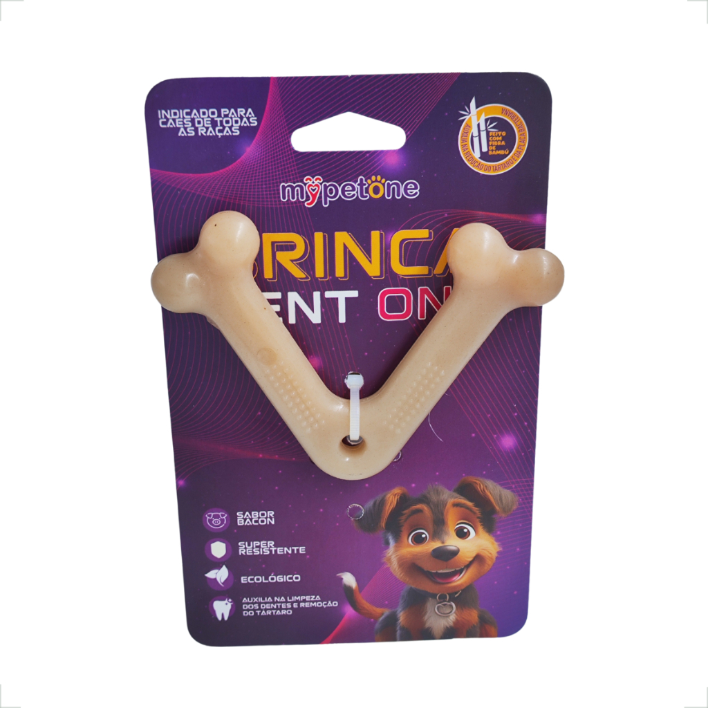 Brinquedo Osso Bamboo Brinca Dent One Sabor Bacon - V - Pequeno em Oferta na Shopee