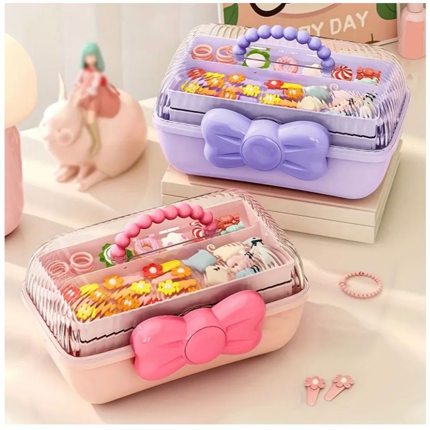 Caixa Organizadora Maleta  Laço Acessórios Pulseira, Meninas