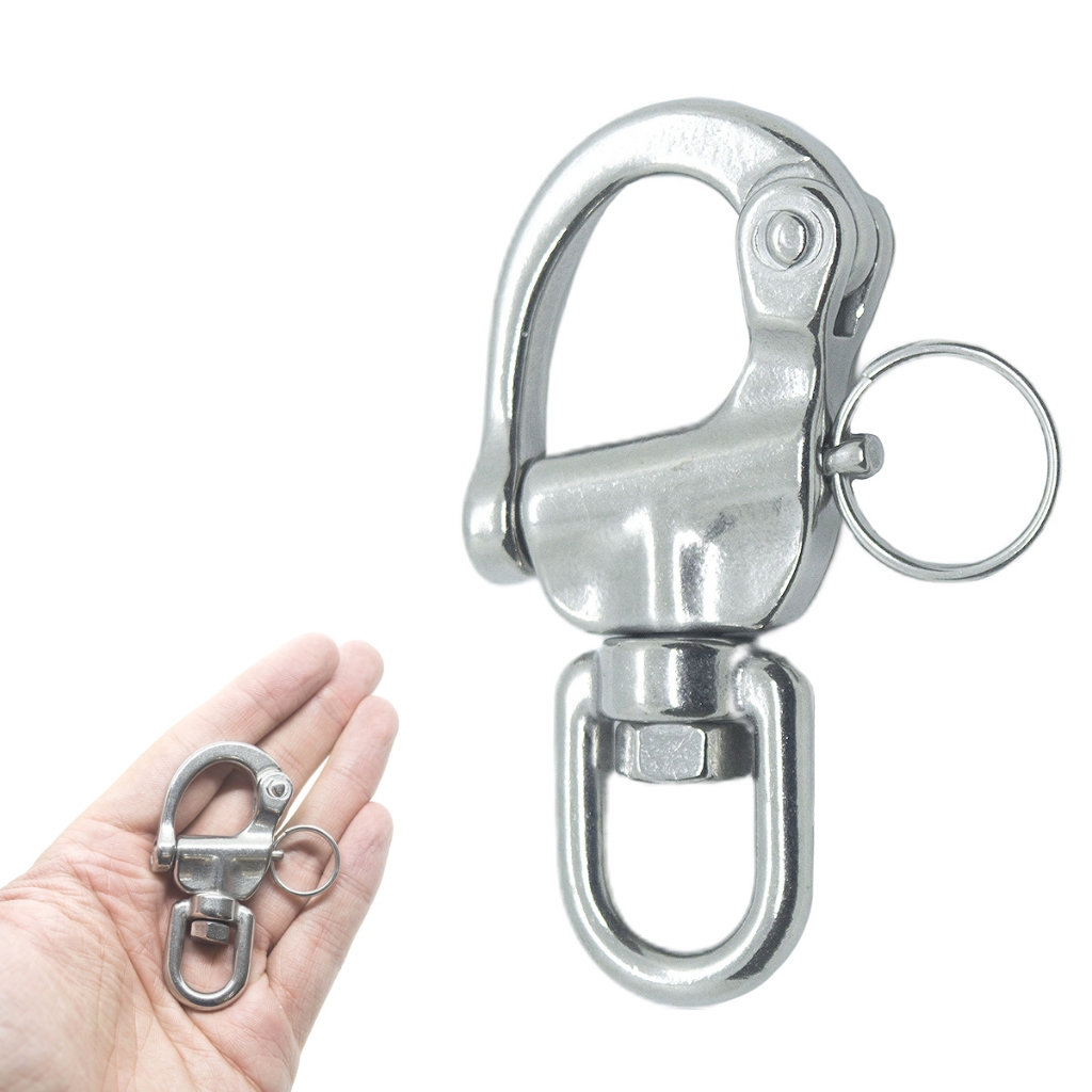 Mosquetão Manilha Orça Giratória Aço Inox 304 C/ Pino 450kg