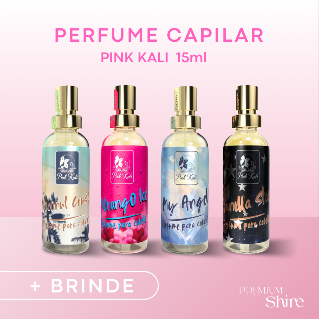 Perfumes para cabelo (Morango, Coconut, Vanilla, Angel) Hidratante Perfumado 15ml - Pink Kali em Oferta na Shopee