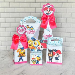 KIT PERSONALIZADOS TEMA DETETIVE LABRADOR ROSA COM NOME E IDADE, LEMBRANCINHA DE FESTA, CAIXINHAS, ANIVERSARIO em Oferta na Shopee